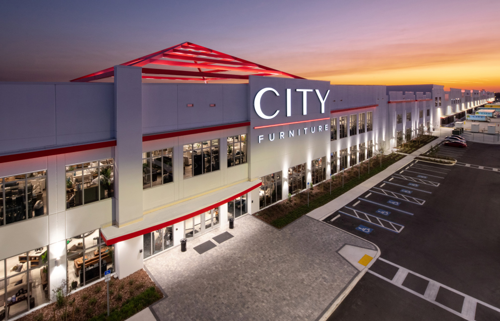 front entrance of the city furniture distribution facility and showroom in plant city florida