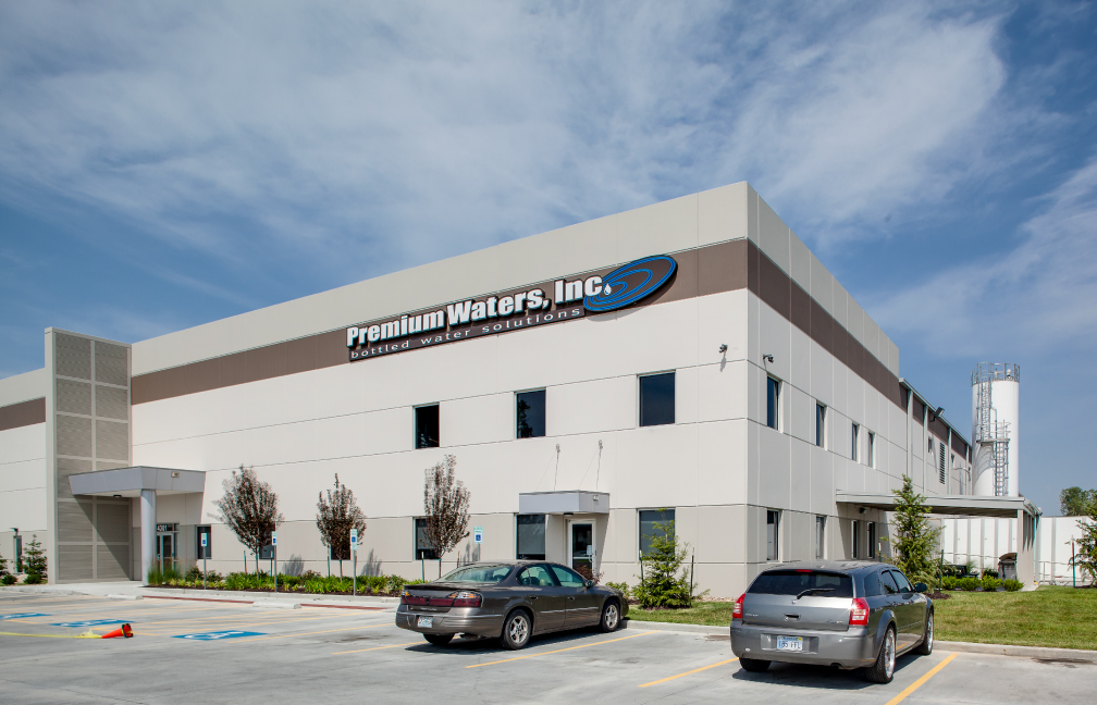 exterior of the premium waters production and distribution facility