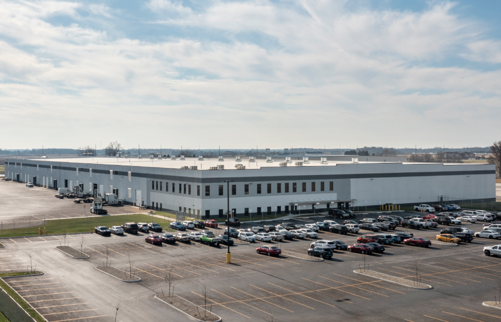 aerial of a distribution center constructed for scannell properties in bowling green ohio
